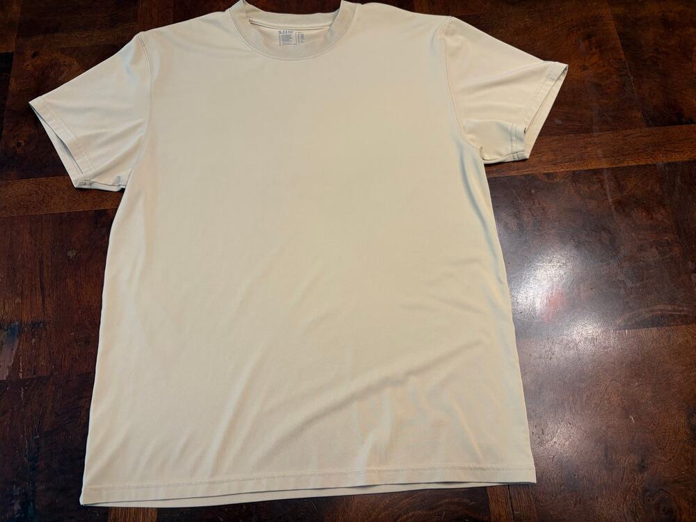 5.11 Tactical Men’s L Tan Performance Moisture-Wicking Crew T-Shirt